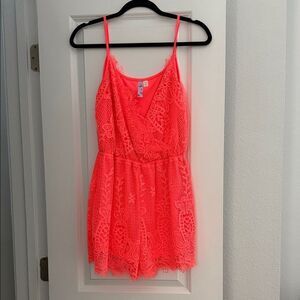 Vibrant Pink Lace romper